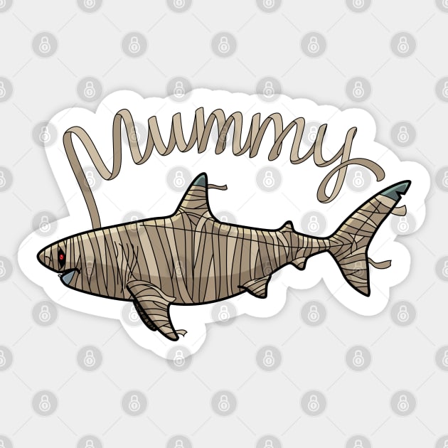 Halloween Mummy Shark Funny Gift Women Men Boys Girls Sticker by teeleoshirts